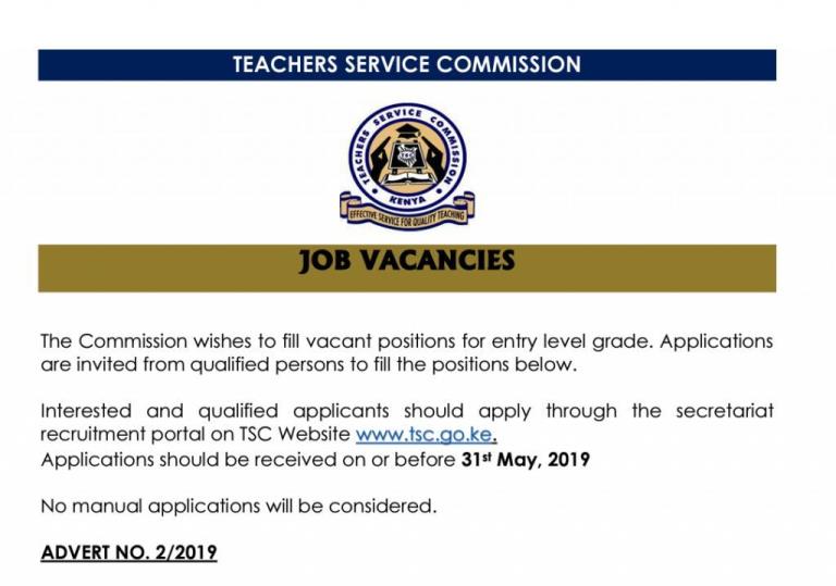 TSC ICT Job Vacancies 2019