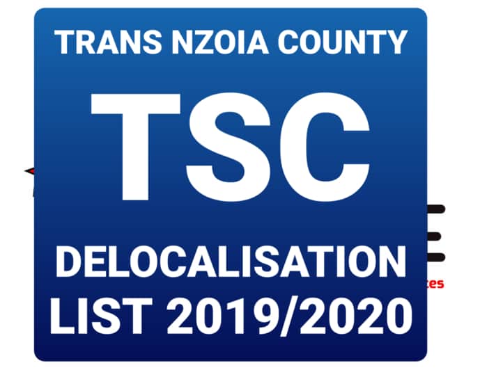 Trans Nzoia County Delocalisation List of Headteachers December 2019