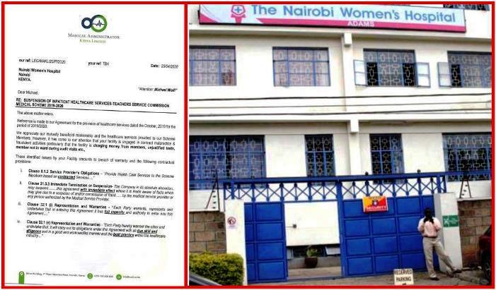 TSC Medical Cover Administrators Suspends Nairobi Women's Hospital Health Services, TSC Insurance Cover, Nairobi Women's Hospital,