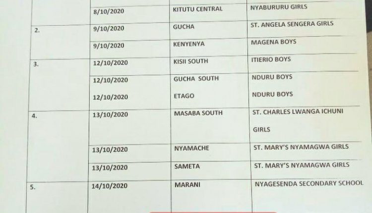 Kisii County Revised TSC Recruitment Interview dates.
