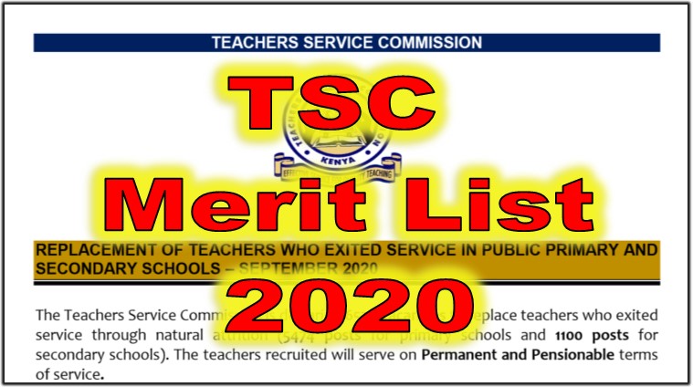 TSC 2020 Merit List Per County