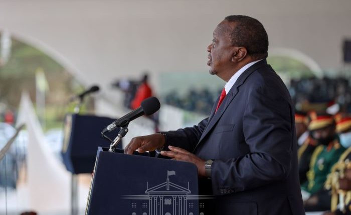 President Kenyatta addressing Kenyans during Madaraka Day celebrations