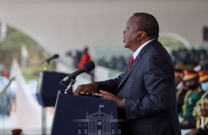 President Kenyatta addressing Kenyans during Madaraka Day celebrations