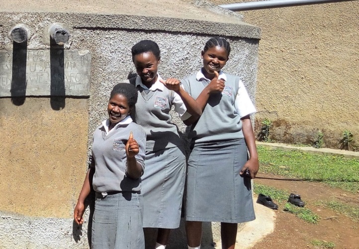 Shieywe Secondary School learners pose for a picture