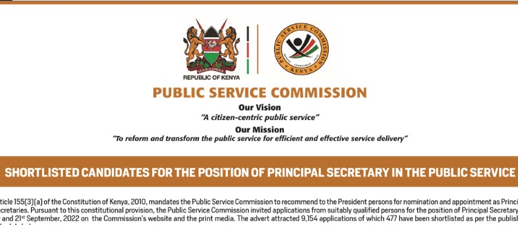 Psc Reveals List Of Shortlisted Candidates For Principal Secretary Ps