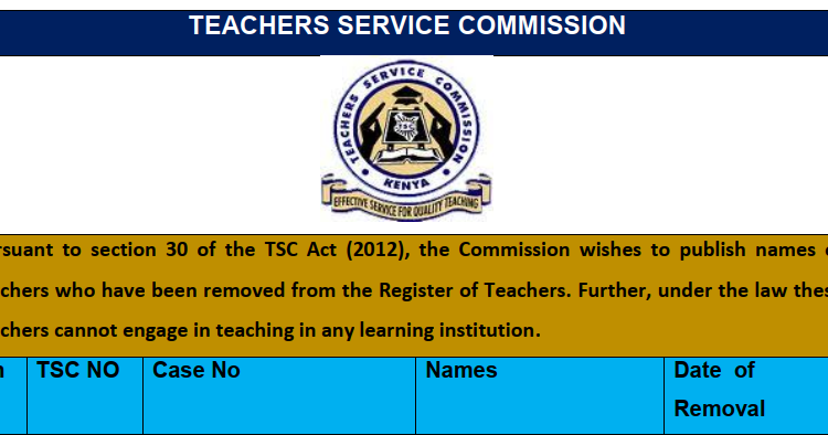 TSC Reveals Teachers Deregistered In October 2022