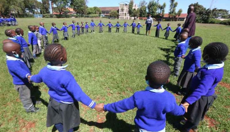 Young learners in a Kenyan school enjoying an outdoor session
