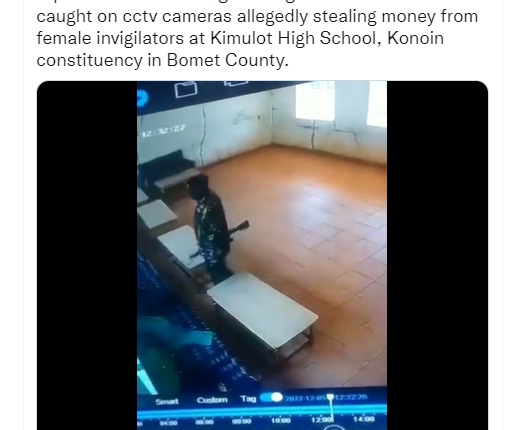 CCTV Shows Police Officer Stealing Money from KCSE Invigilators