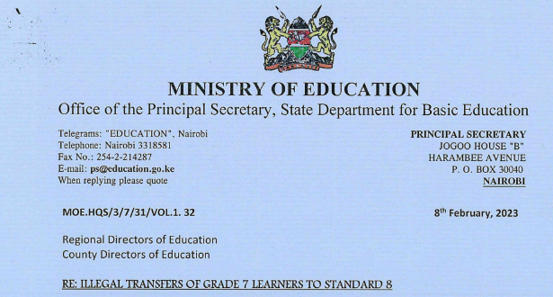 Ministry of Education Circular on Opening of Junior Secondary Bank Account