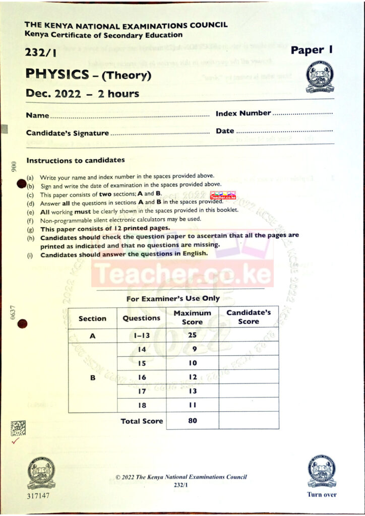 2022 KCSE KNEC PAST PAPERS - Teacher.co.ke