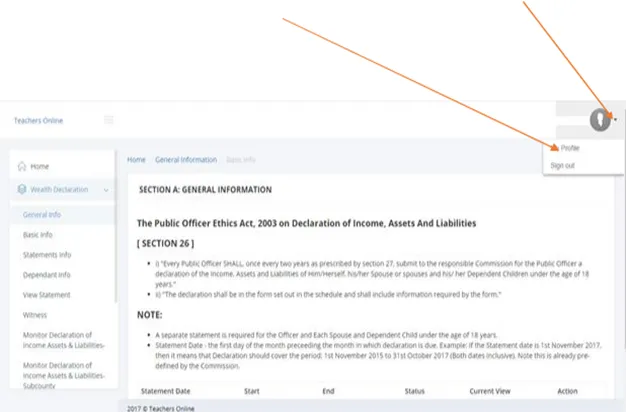  TSC Wealth Declaration Online