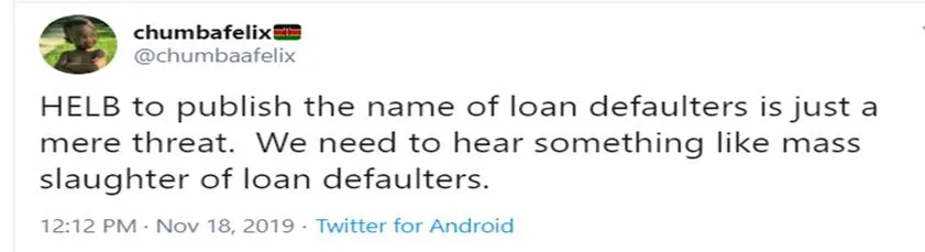 Chumba Felix's Response to HELB Loan notice