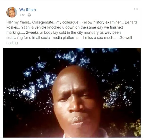 Breaking News: Mr. Koskey Bernard, History Paper 1 Examiner Found dead at City Mortuary