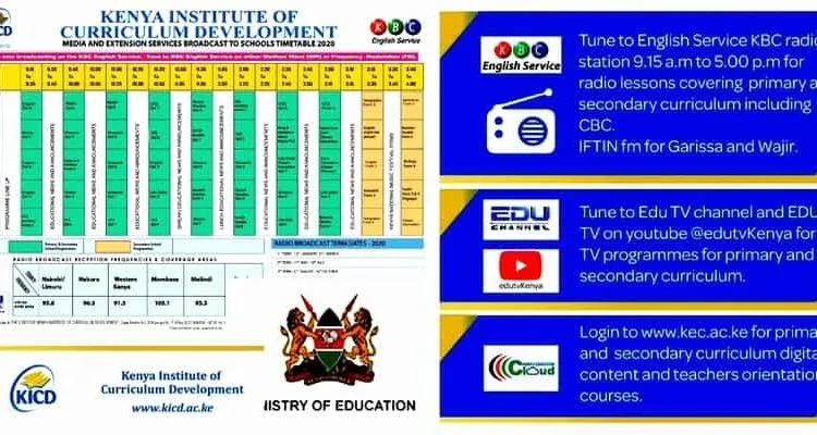 Ministry of Education to Broadcast Lessons to Learners from Monday 23rd March 2020