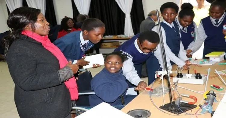 Students doing a science experiment