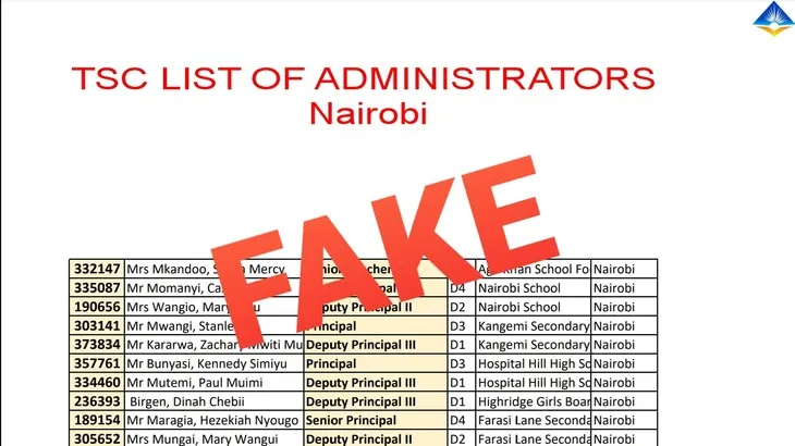 List Of School Administrators Is Fake
