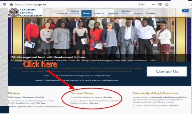 TSC Pension documents and claims details