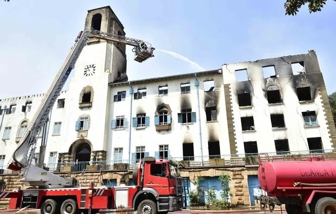 Makerere University Bulding Consumed by fire