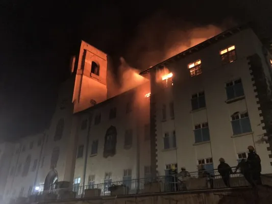 Makerere University Bulding being consumed by fire on Sunday 20th 2020 