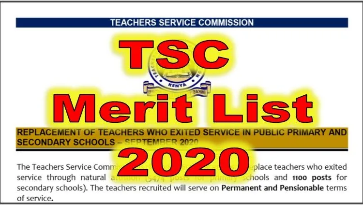TSC 2020 Merit List Per County