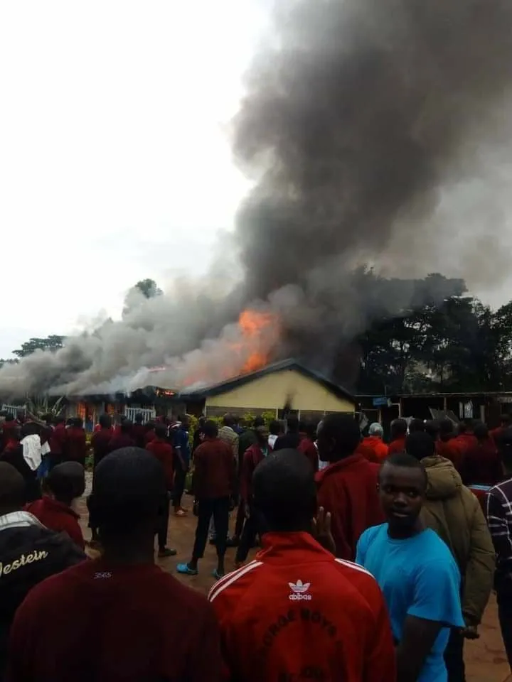 Cheborge Boys High School on Fire