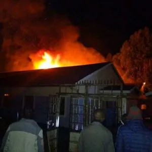 Kimulot Boys High School Dormitory on Fire.