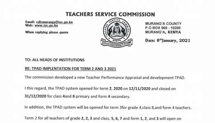 TPAD IMPLEMENTATION FOR TERM 2 AND 3 2021