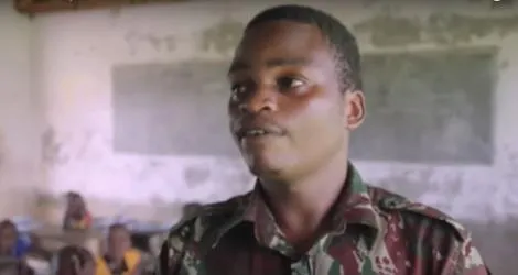 KDF Officer Samuel Gitau Who Volunteered To Teach School With Only One Teacher