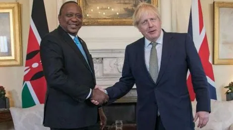 Present Uhuru And UK Prime Minister Boris Johson