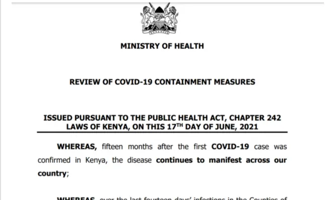 Ministry Of Health New Containment Measures 1