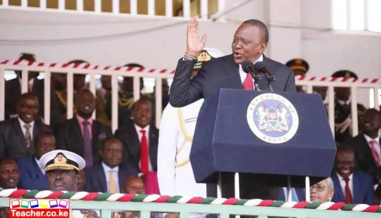 President Uhuru Giving His Speech During The Mashujaa Day Celebrations