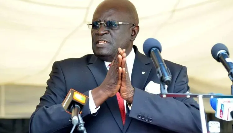 Prof George Magoha releasing the 2021/2022 KCSE examinations results at KNEC headquarters in Nairobi.
