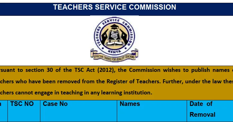 TSC Reveals Teachers Deregistered In October 2022