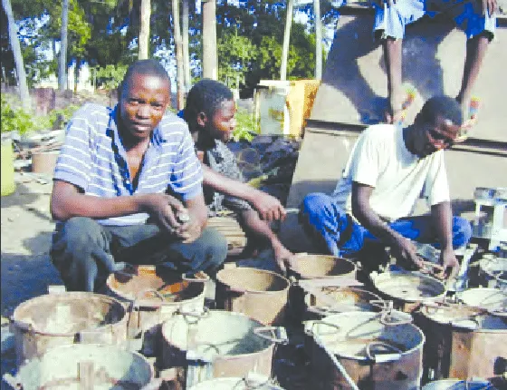 Jua Kali metal workers at work