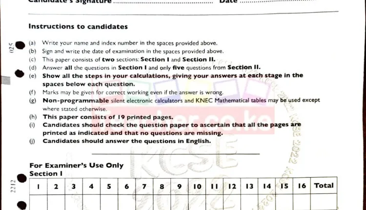 2022 KCSE Past Papers