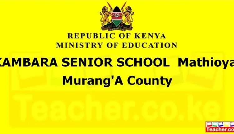 Kambara Senior School - Muranga