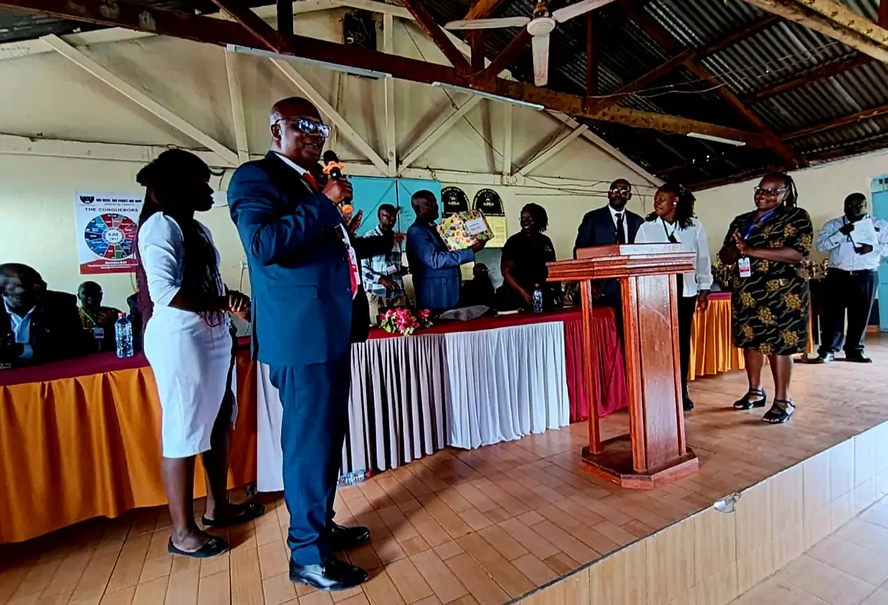 Nyanza KSEF Chairman Dr. Magawe during the 2026 Nyanza Region KSEF Results Announcement.