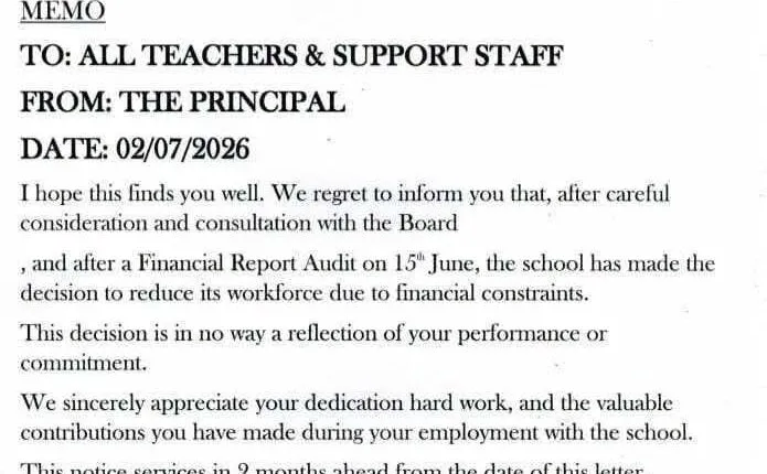 St. Charles Lwanga Mukumu Announces Staff Layoffs Citing Financial Hardship